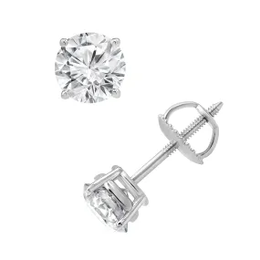 14kt white gold diamond studs 2.00CTW