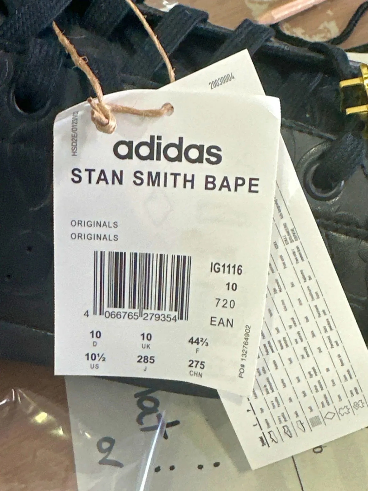 Adidas Black Stan Smith Bape Trainers UK 10