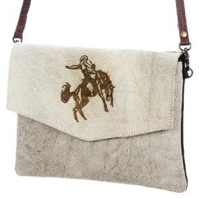 American Darling Cowhide Bucking Horse Crossbody Purse ADBGS178G