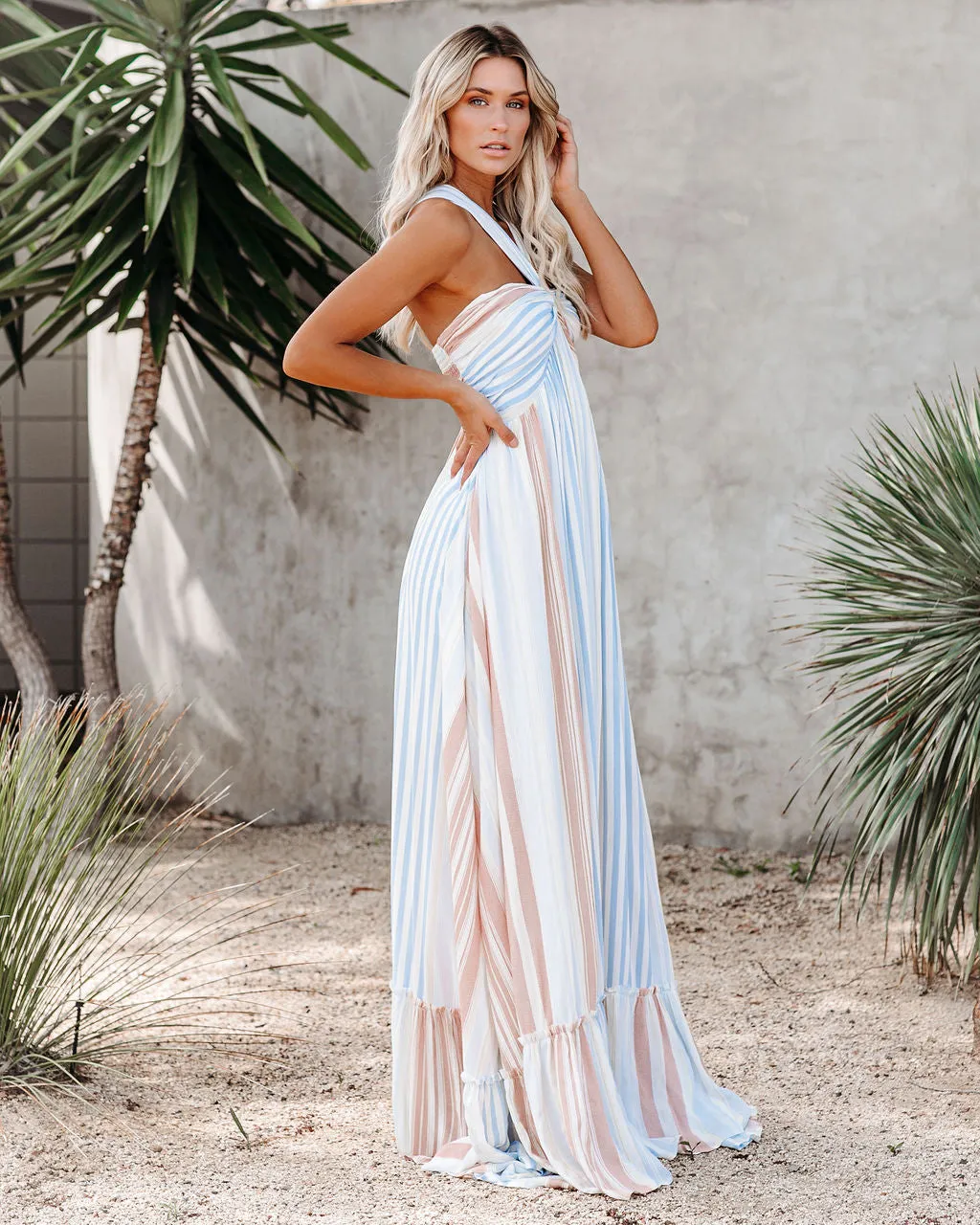 Angel Island Striped Maxi Dress