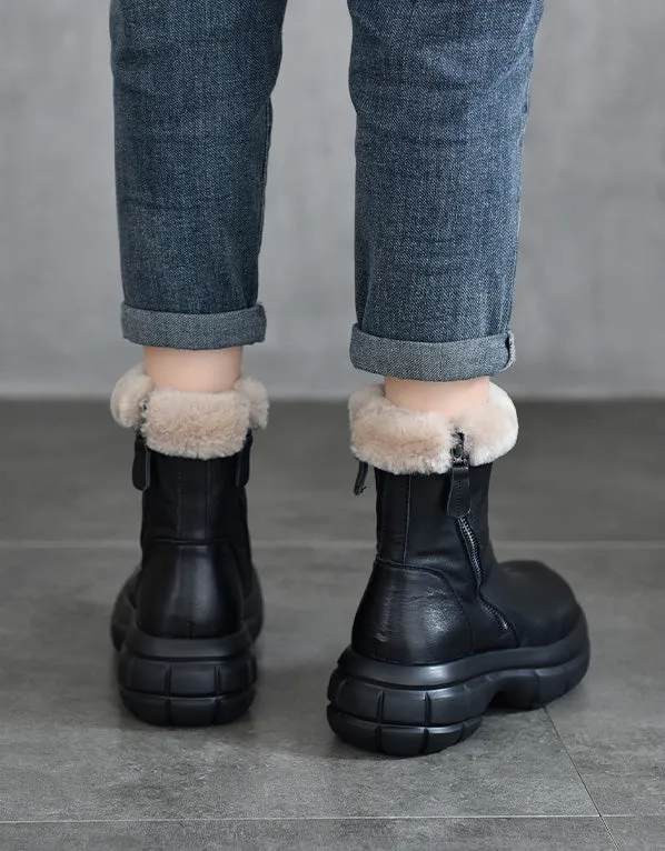 Comfortable Fur Liner Wide Toe Box Platform Winter Boots