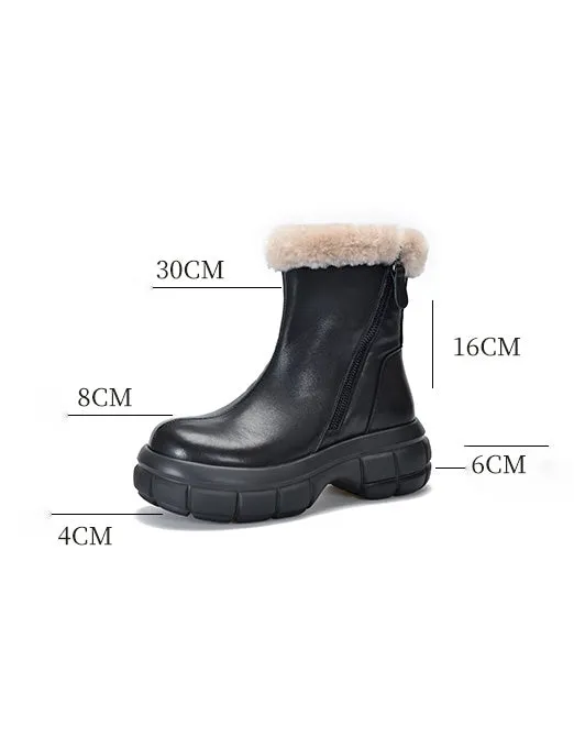 Comfortable Fur Liner Wide Toe Box Platform Winter Boots