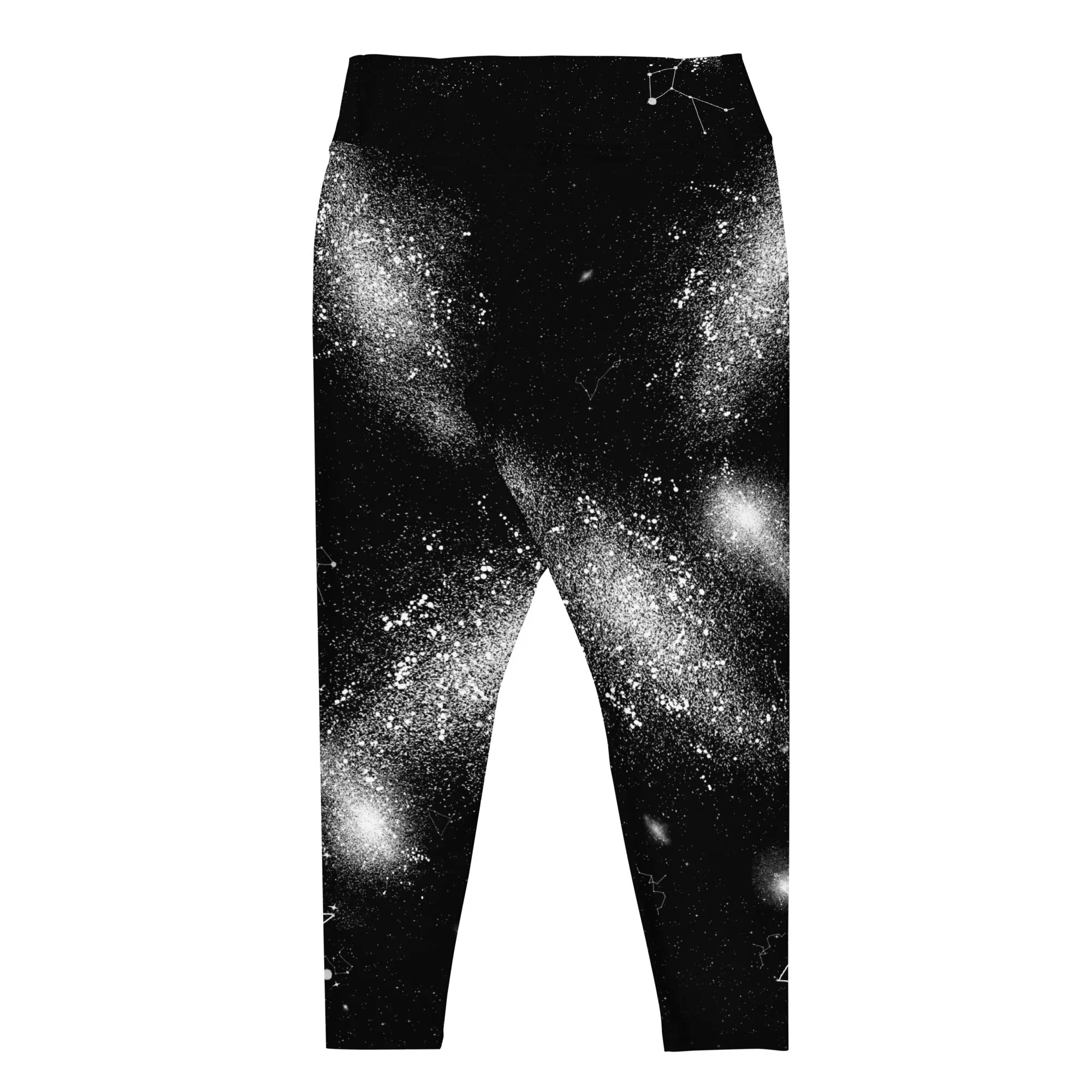 Constellation Plus Size Leggings - UPF 50  Protection Witchy Occult Style Vegan Activewear - Goth Yoga Leisurewear