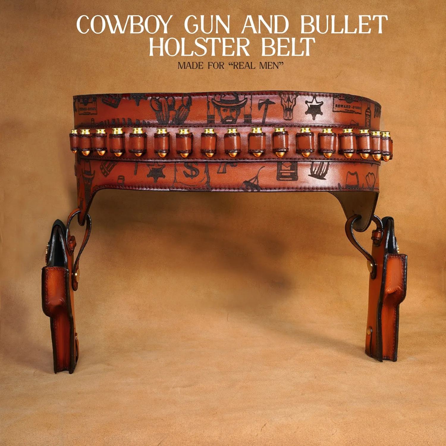 Cowboy Gun & Bullet Holster Belt