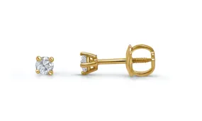 Earrings 14kt Gold 0.15 carats Diamonds Mini Studs