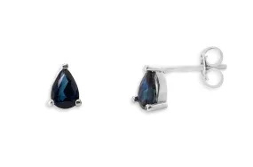 Earrings 14kt Gold Sapphire Pear Studs