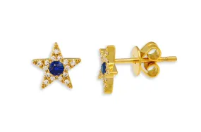 Earrings 14kt Gold Stars Gemstones & Diamonds