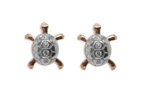 Earrings 18kt Gold Tortoise with Diamonds