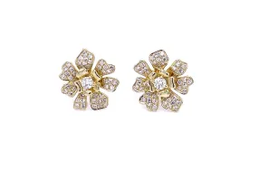 Earrings Flowers 14kt Gold & Diamonds