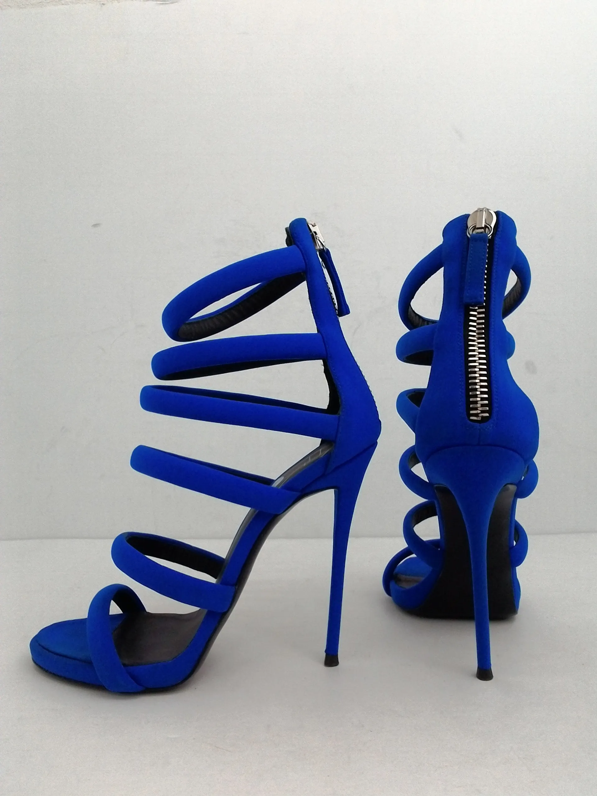 Giuseppe Zanotti Women's Cina Neon Blue Heeled Sandal Size 37.5