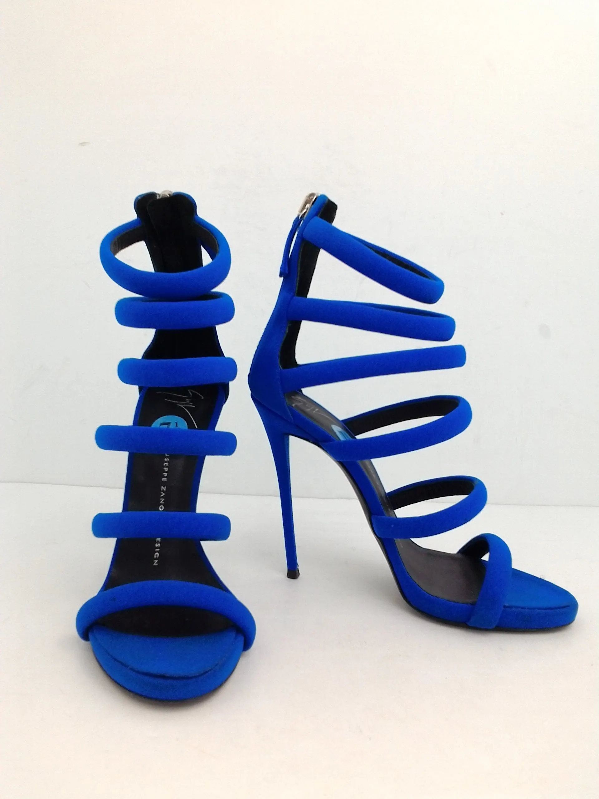 Giuseppe Zanotti Women's Cina Neon Blue Heeled Sandal Size 37.5