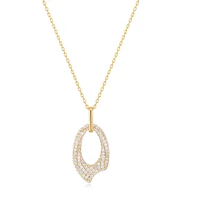 Gold Pave Arrow Pendant Necklace