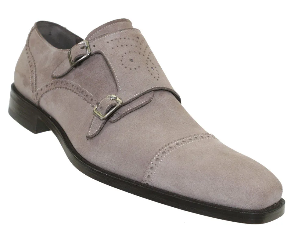 Mezlan Suede Double Monkstrap Shoe Taupe