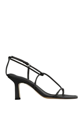 Minimal Strappy Black Heeled Sandal