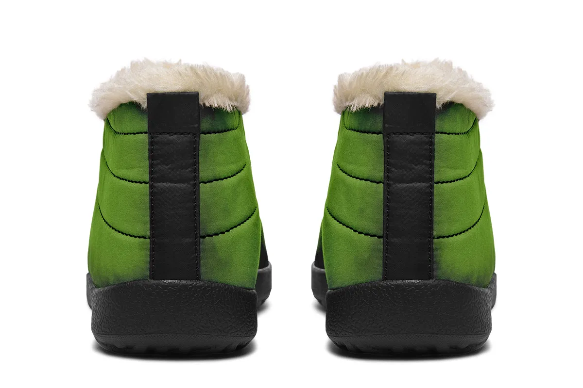 Mystic Moss Winter Sneakers - Warm & Easy Slip-On Shoes Lined with Vegan Wool with Anti-Slip Soles