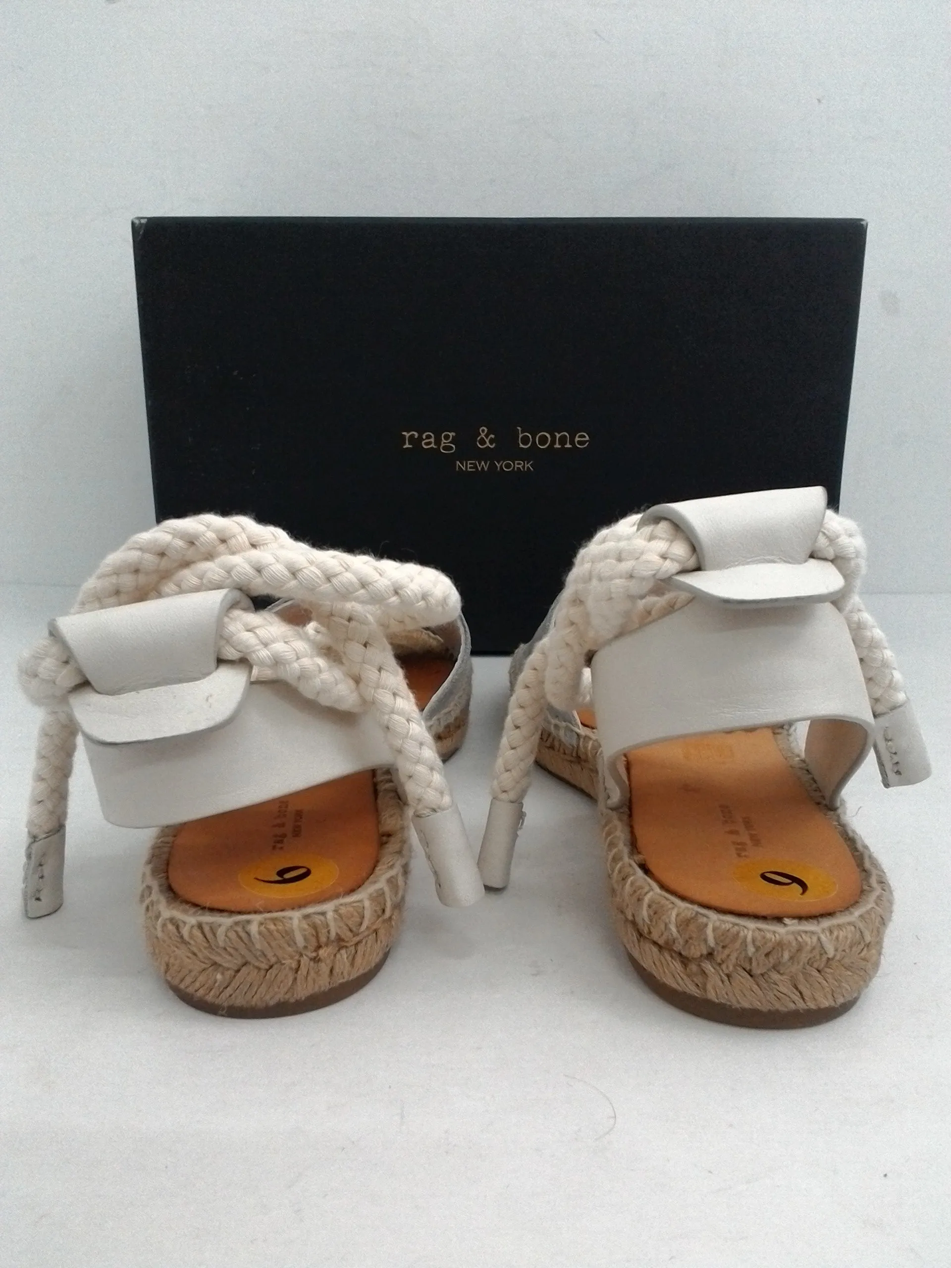 Rag & bone Women's Estelle Cemento Platform Espadrille Sandal Size 36