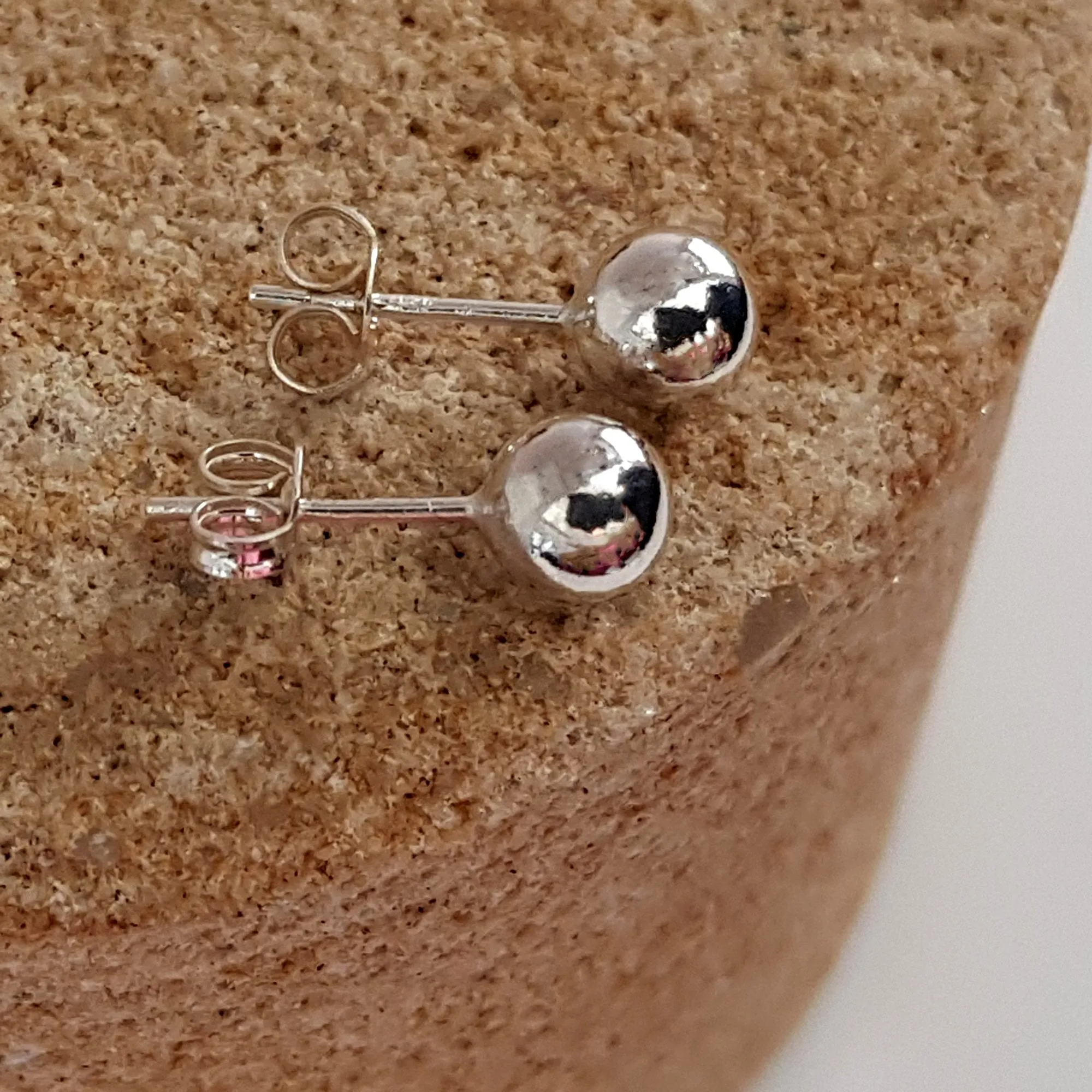 Sterling Silver Ball Stud Earrings 6,7 & 8mm Ball Studs| Unisex Jewellery