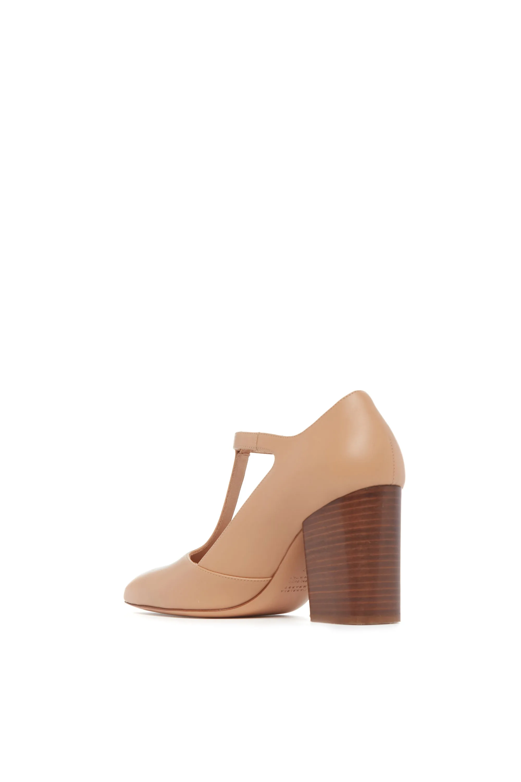 Triana Block Heel Pump in Dark Camel Leather