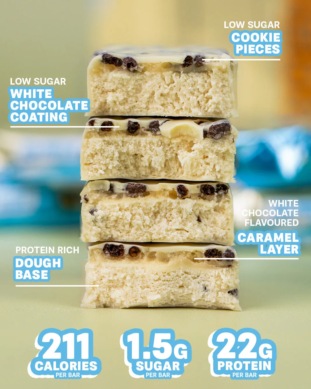 White Chocolate Cookie Protein Bar - 4 Pack